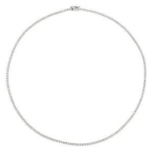 7.00 Carat Natural Diamond Tennis Necklace G SI 14K White Gold 16 inch