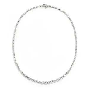 7.20 Carat Natural Diamond Tennis Graduated Necklace G SI 14K White Gold