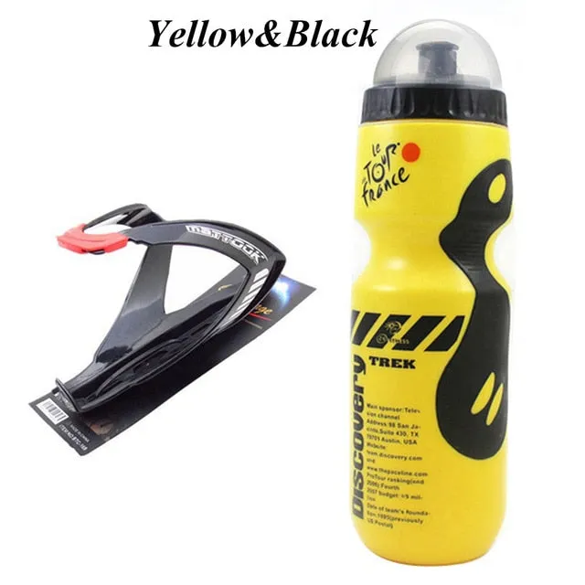 750ML Mountain Bike Bicycle Cycling Water Drink Bottle Holder Cage Outdoor Sports Plastic Portable Kettle Water Bottle Drinkware