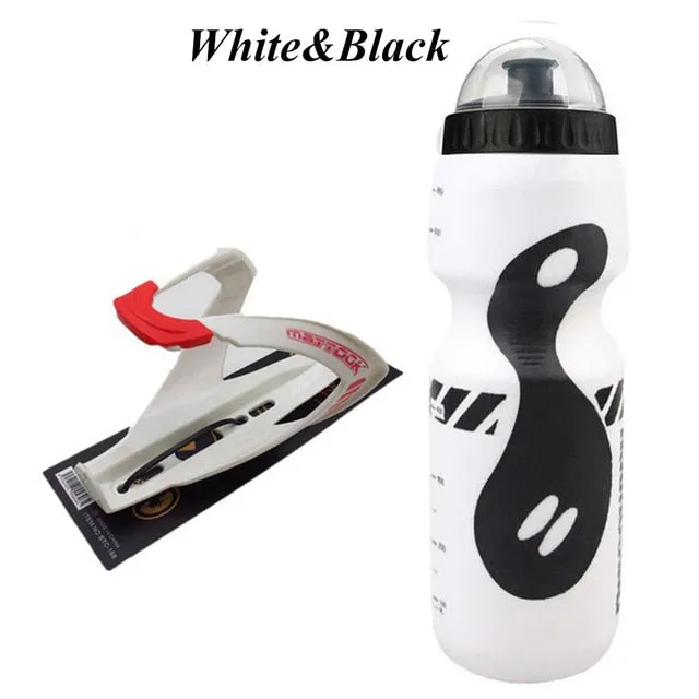 750ML Mountain Bike Bicycle Cycling Water Drink Bottle Holder Cage Outdoor Sports Plastic Portable Kettle Water Bottle Drinkware