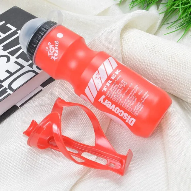 750ML Mountain Bike Bicycle Cycling Water Drink Bottle Holder Cage Outdoor Sports Plastic Portable Kettle Water Bottle Drinkware