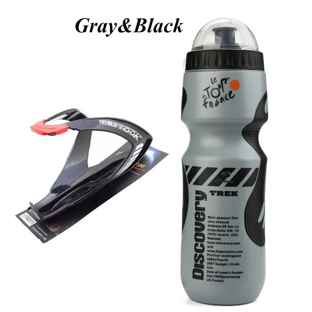 750ML Mountain Bike Bicycle Cycling Water Drink Bottle Holder Cage Outdoor Sports Plastic Portable Kettle Water Bottle Drinkware