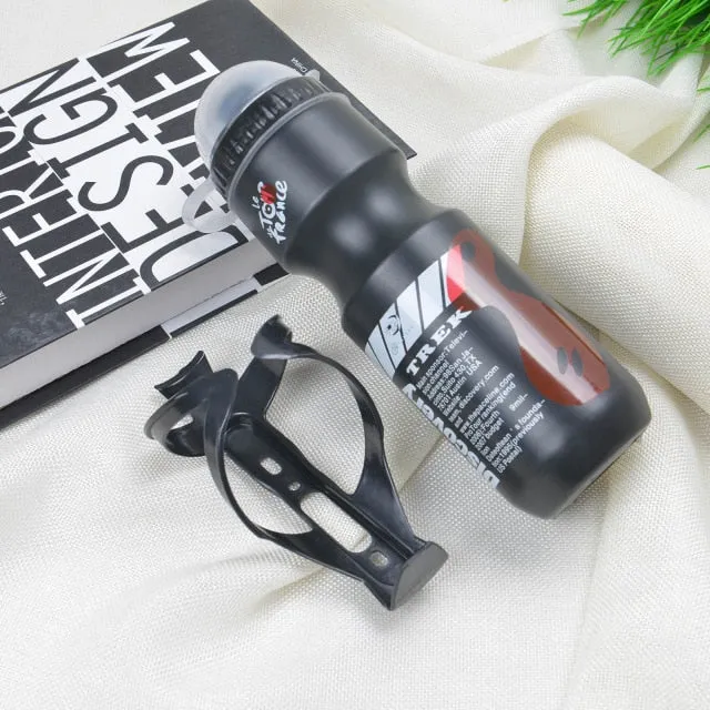 750ML Mountain Bike Bicycle Cycling Water Drink Bottle Holder Cage Outdoor Sports Plastic Portable Kettle Water Bottle Drinkware