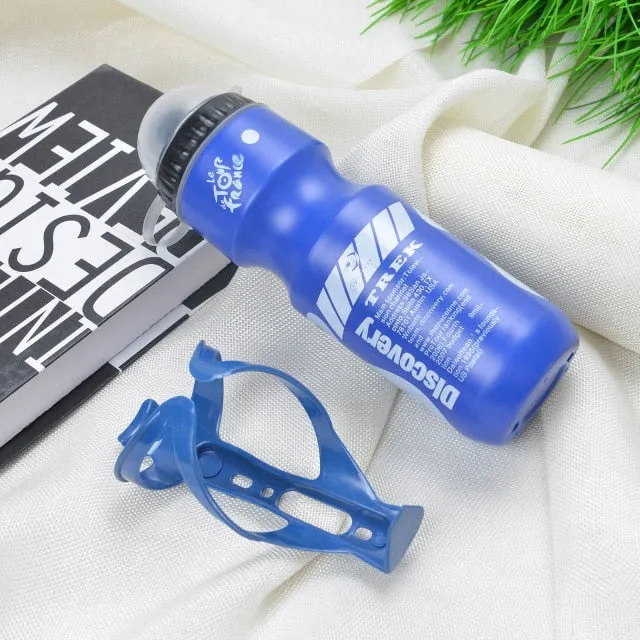 750ML Mountain Bike Bicycle Cycling Water Drink Bottle Holder Cage Outdoor Sports Plastic Portable Kettle Water Bottle Drinkware