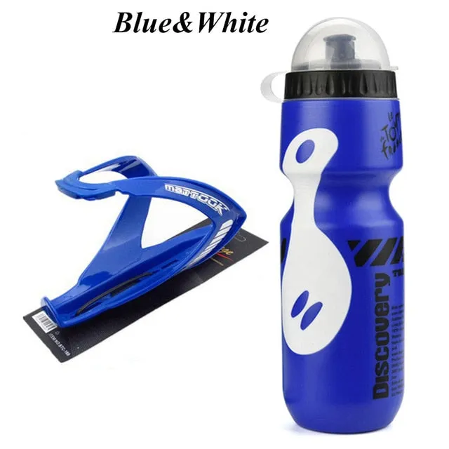 750ML Mountain Bike Bicycle Cycling Water Drink Bottle Holder Cage Outdoor Sports Plastic Portable Kettle Water Bottle Drinkware