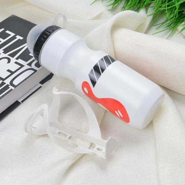 750ML Mountain Bike Bicycle Cycling Water Drink Bottle Holder Cage Outdoor Sports Plastic Portable Kettle Water Bottle Drinkware