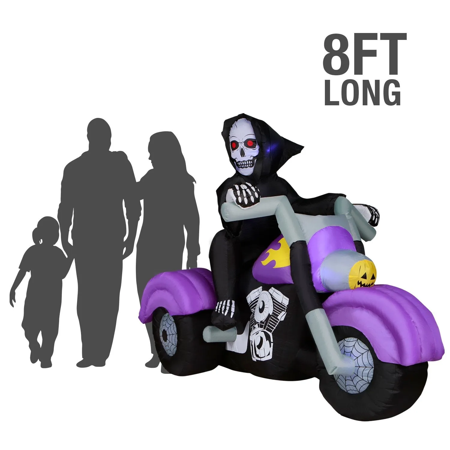 8 ft Long Reaper on Trike Chopper Halloween Inflatable