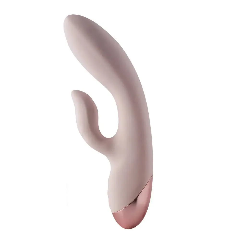 9-inch Dream Toys Silicone Pink Rechargeable Rabbit Vibrator with 2-motors