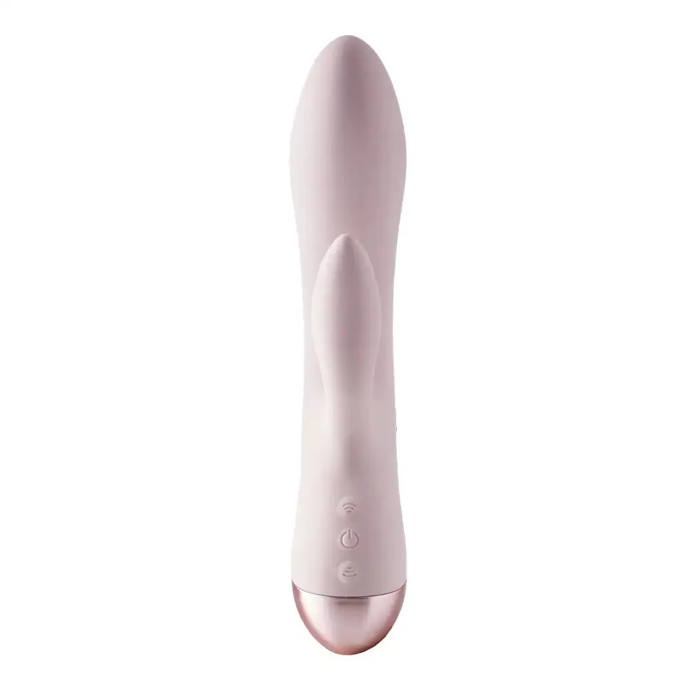 9-inch Dream Toys Silicone Pink Rechargeable Rabbit Vibrator with 2-motors