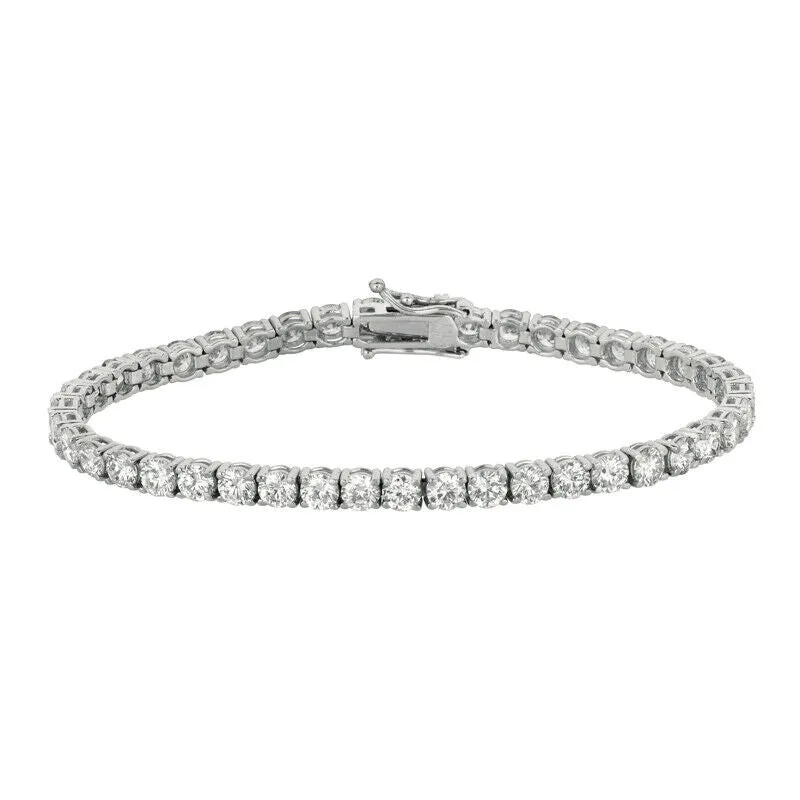 9.00 Carat Diamond Tennis Bracelet G-H SI 14K White Gold 7'' 44 stones