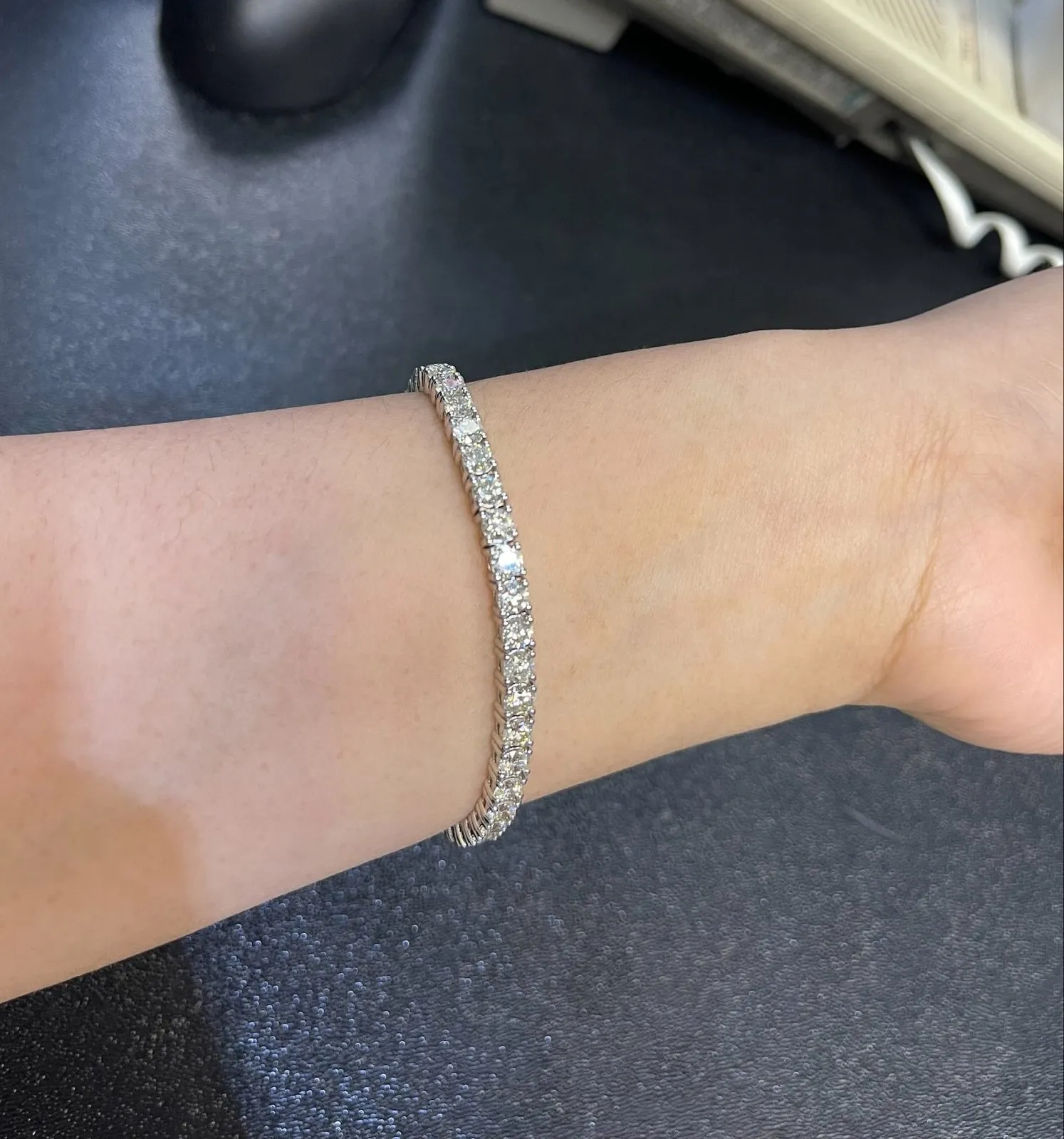 9.00 Carat Diamond Tennis Bracelet G-H SI 14K White Gold 7'' 44 stones