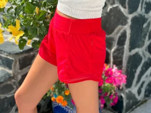 Active Pleat Tennis Shorts "True Red"