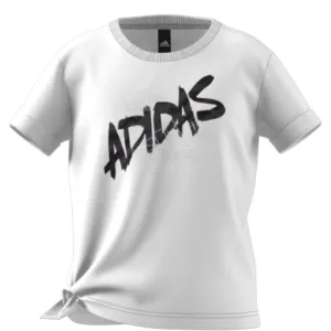 Adidas Girl Dance Knotted Tennis Shirt - White