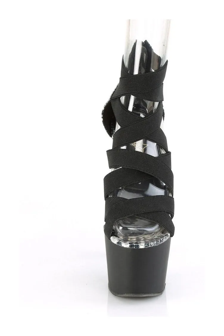 ADORE-748SP Exotic Sandal | Black Elastic