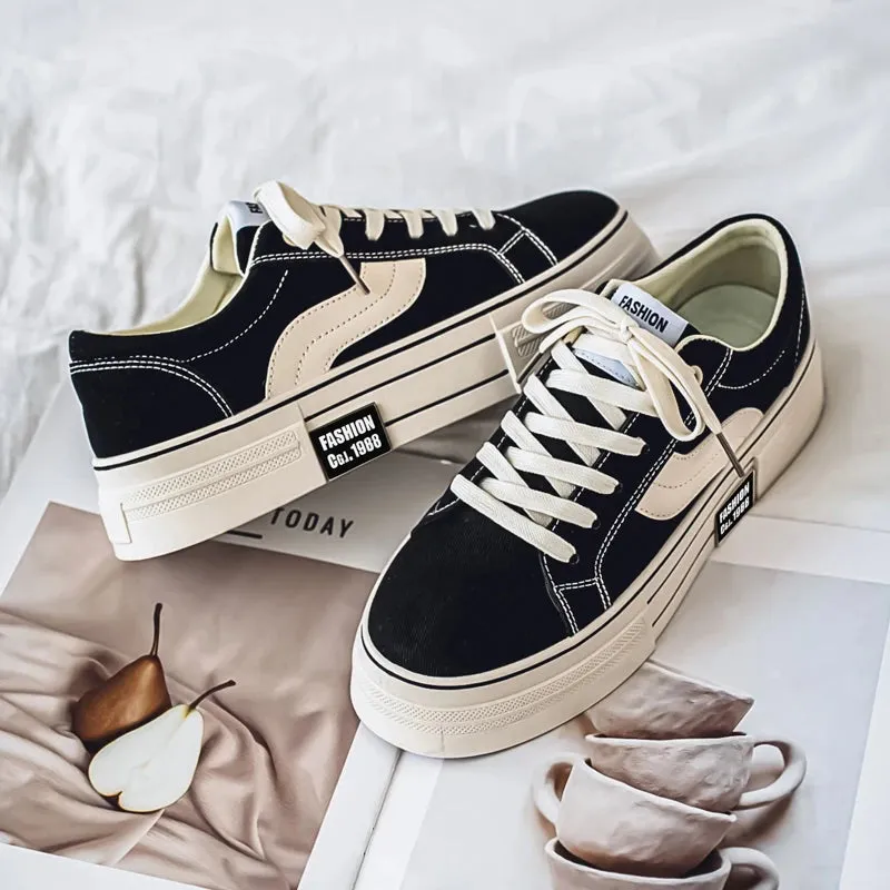 ADVBRIDGE  -  Spring New Canvas Shoes Women Breathable Board Shoes Students Casual Sneakers Lace-Up Athletic Tennis Trainers Jogging Shoes