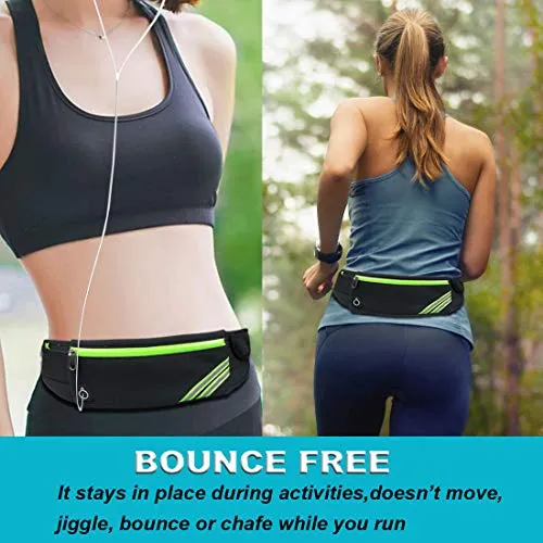 AIKENDO Reflective Slim Pocket Running Belt Fanny Pack Bag for Hiking Fitness Cycling Workout Gym, Jogging for iPhone Xs, XR, 7 8 Plus, Travelling Money Phone Holder