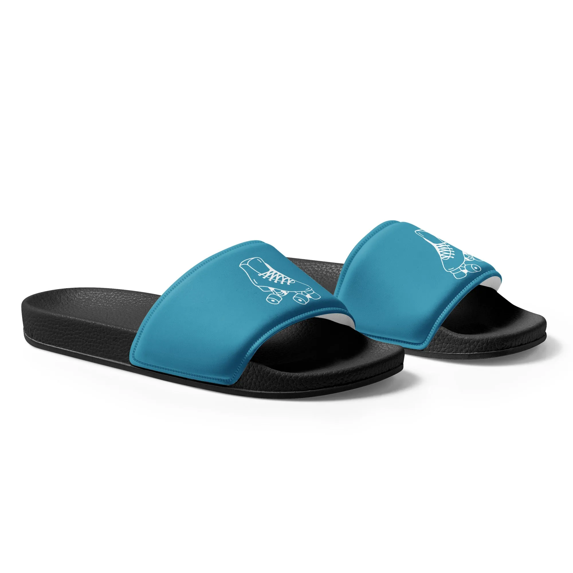 Airfros And Babyhairs Thick Couple Skaters Blue Women's slides