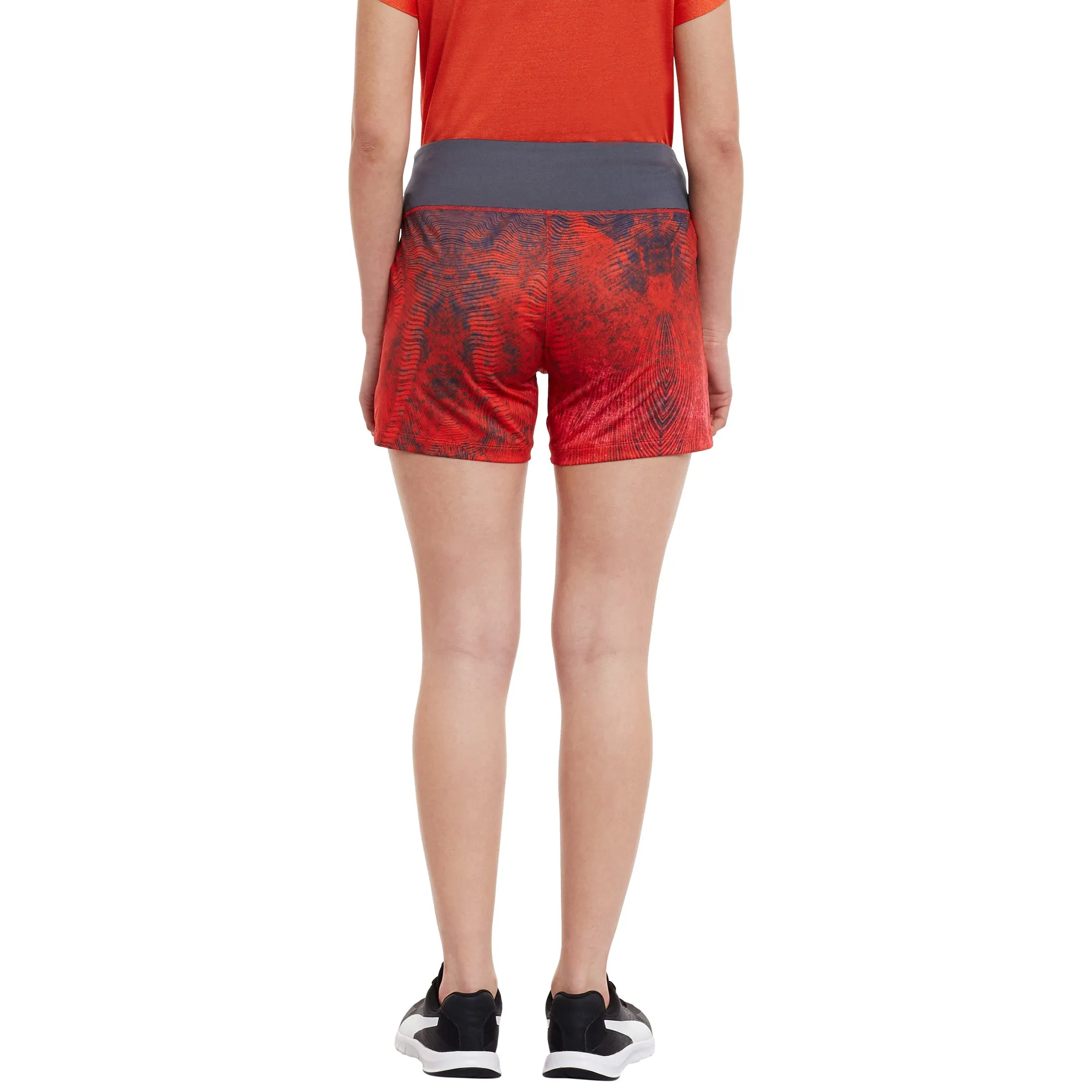 Alcis Women Grey Printed Slim Fit Sports Shorts