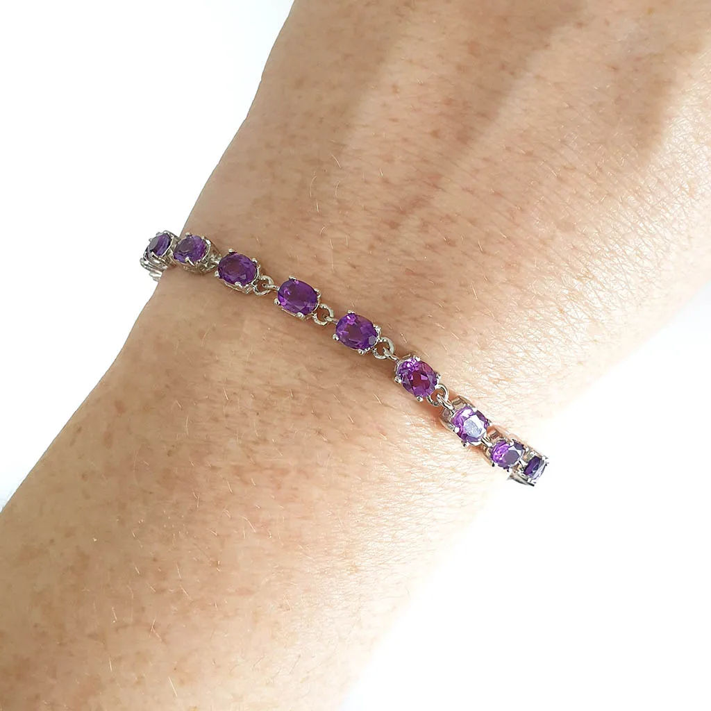 Amethyst White Gold Tennis Bracelet