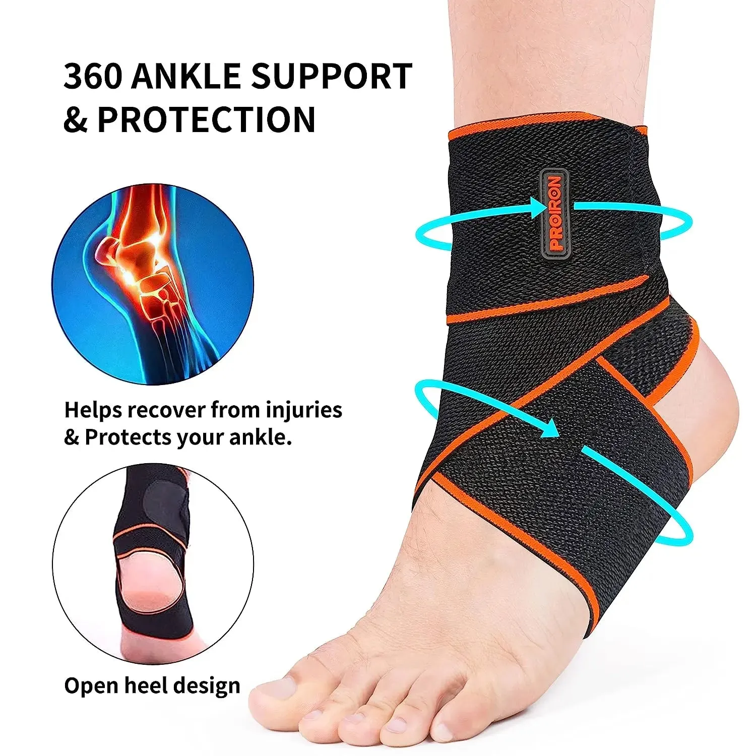 Ankle Support Brace, Adjustable Wrap Strap for Protection