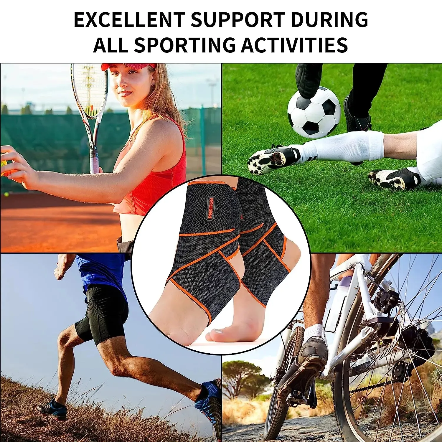 Ankle Support Brace, Adjustable Wrap Strap for Protection