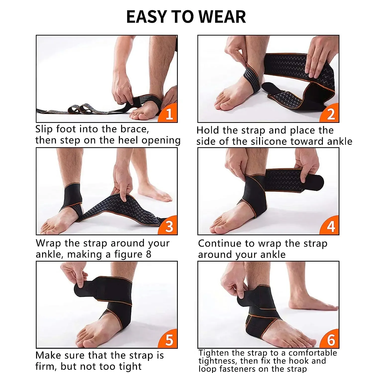 Ankle Support Brace, Adjustable Wrap Strap for Protection