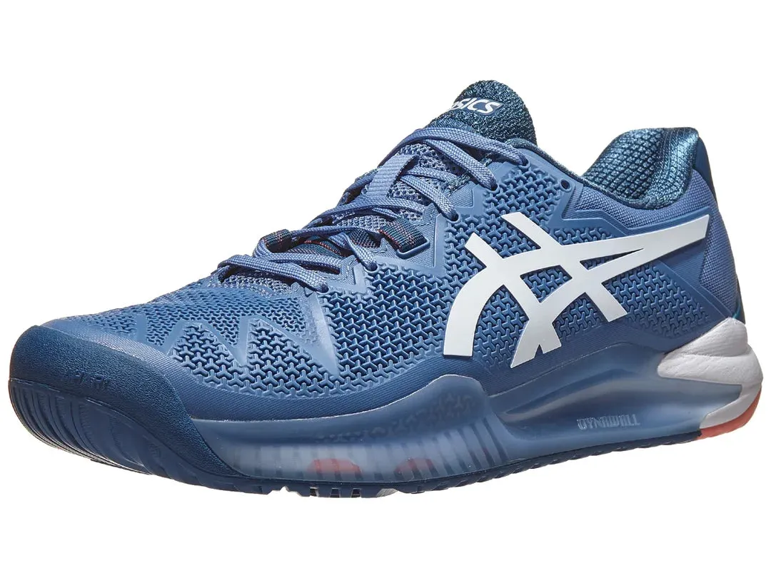 Asics Gel Resolution 8 Blue Harmony/White Men's Tennis Shoes - NEW ARRIVAL