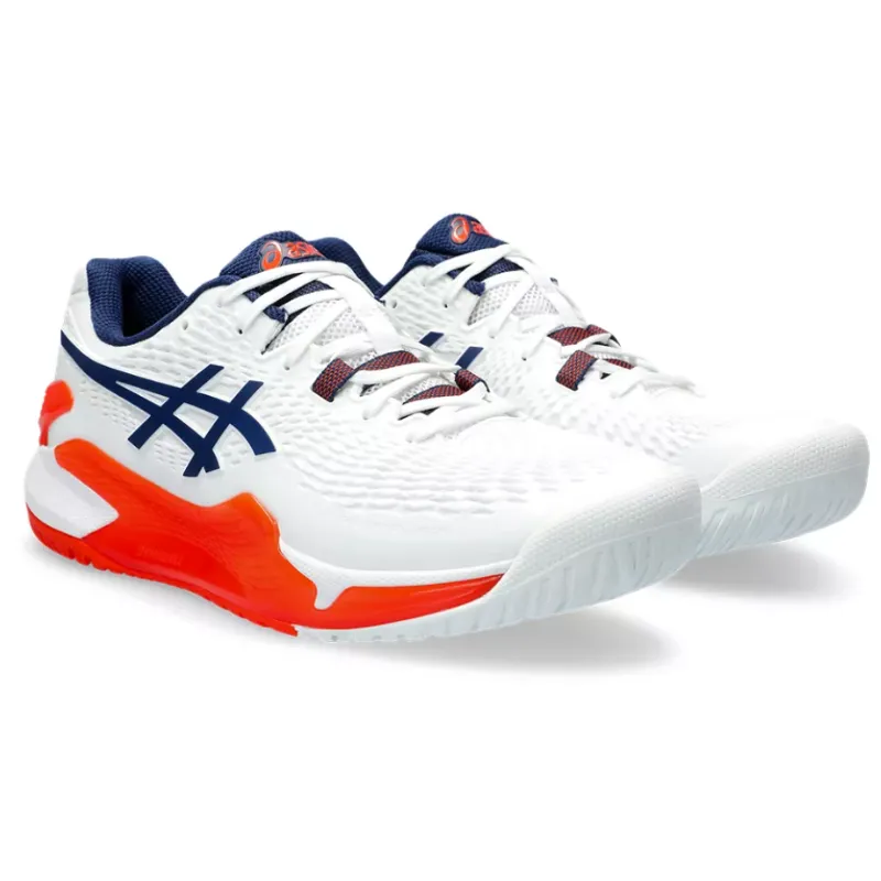 Asics Gel Resolution 9 White Blue Expance Men Tennis Shoes