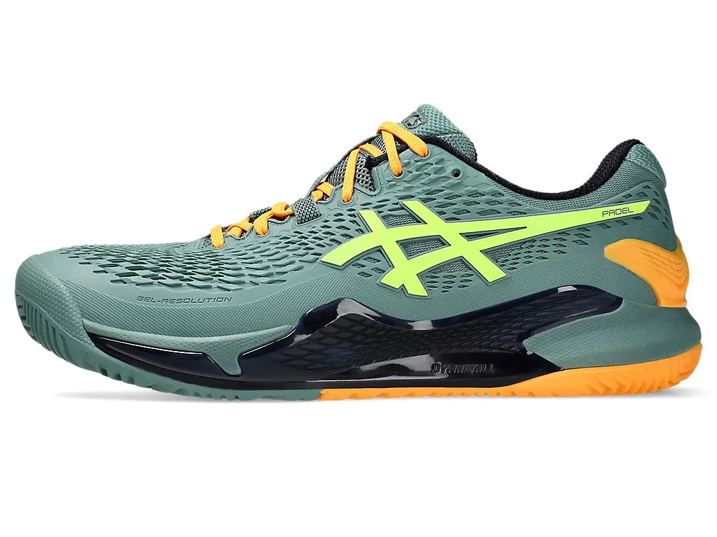 Asics Men's GEL-RESOLUTION 9 PADEL Tennis Shoes in Celadon/Safety Yellow