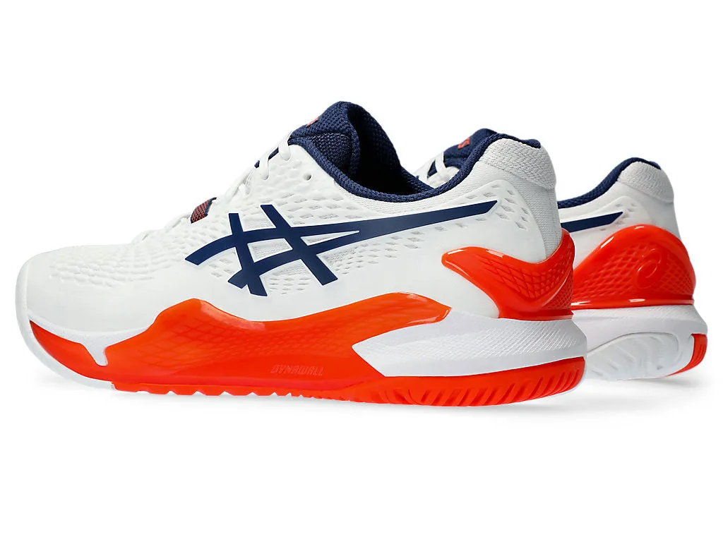 Asics Men'S GEL-RESOLUTION 9 Wide (2E) Tennis Shoes in White/Blue Expanse