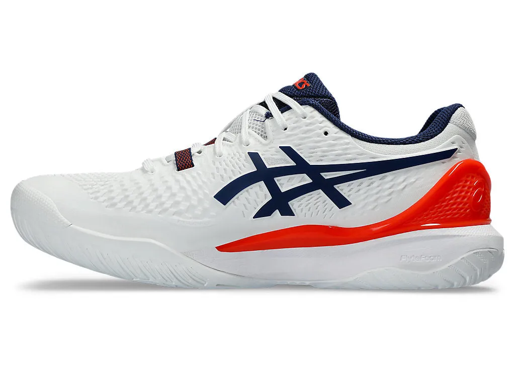 Asics Men'S GEL-RESOLUTION 9 Wide (2E) Tennis Shoes in White/Blue Expanse
