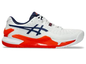 Asics Men'S GEL-RESOLUTION 9 Wide (2E) Tennis Shoes in White/Blue Expanse