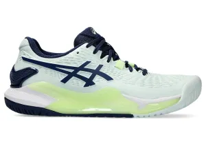 Asics Women's GEL-RESOLUTION 9 Tennis Shoes in Pale Mint/Blue Expanse