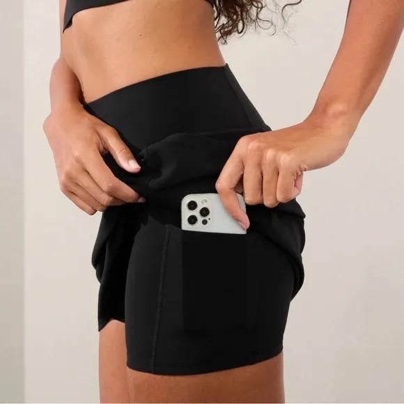 Athleta Salutation Stash High Rise Skort black Women's 3X Tennis Yoga