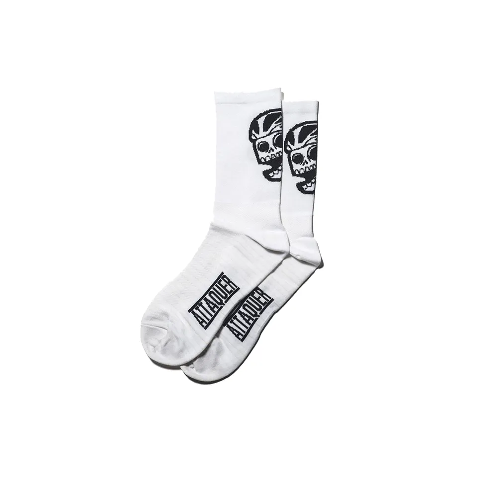 Attaquer Skull Logo Socks - White