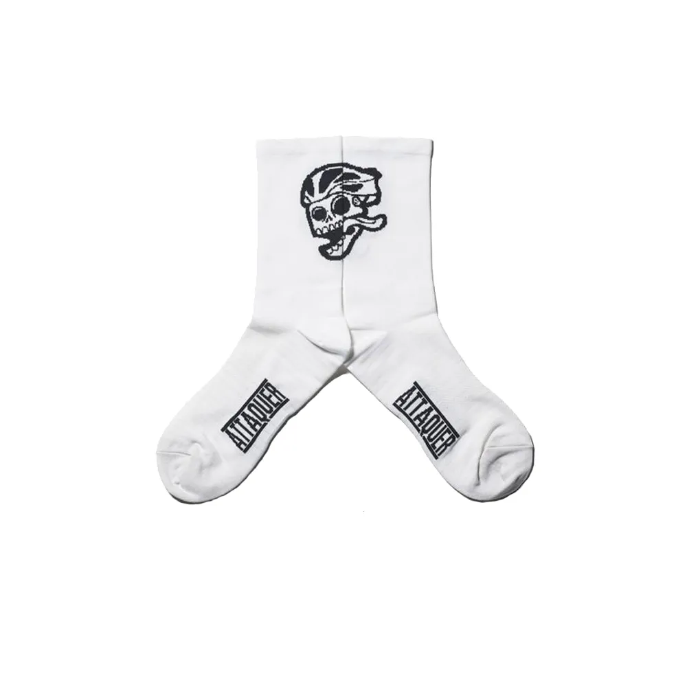 Attaquer Skull Logo Socks - White
