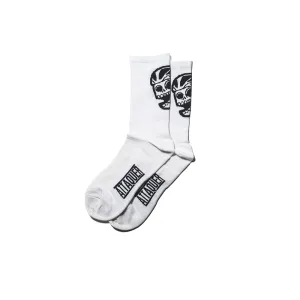 Attaquer Skull Logo Socks - White