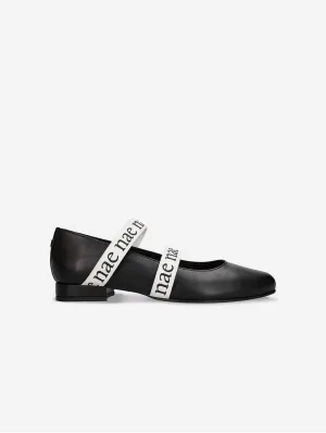 Aure Vegan Apple Leather Elastic Strap Pumps | Black