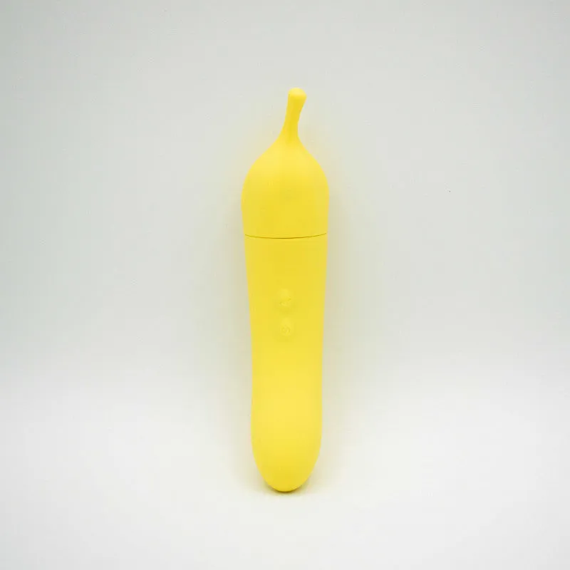 Banana Cream Air Pulse and G-Spot Vibrator -  Yellow