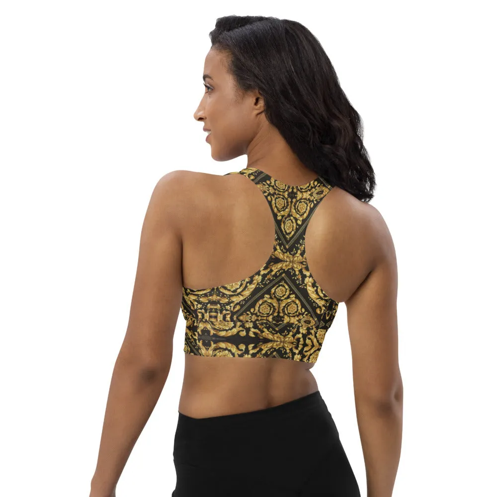 Baroque Print Longline Sports Bra