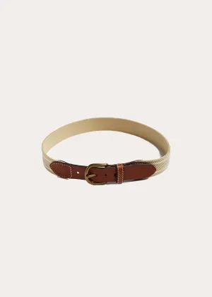 Beige and Ivory Striped Belt