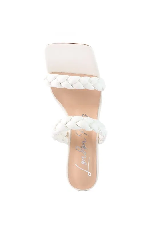 BELADONA BRAIDED STRAP MID HEEL SANDAL