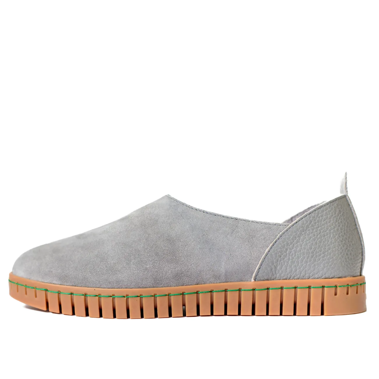 BENDY Women's grey flat shoes - Italian leather