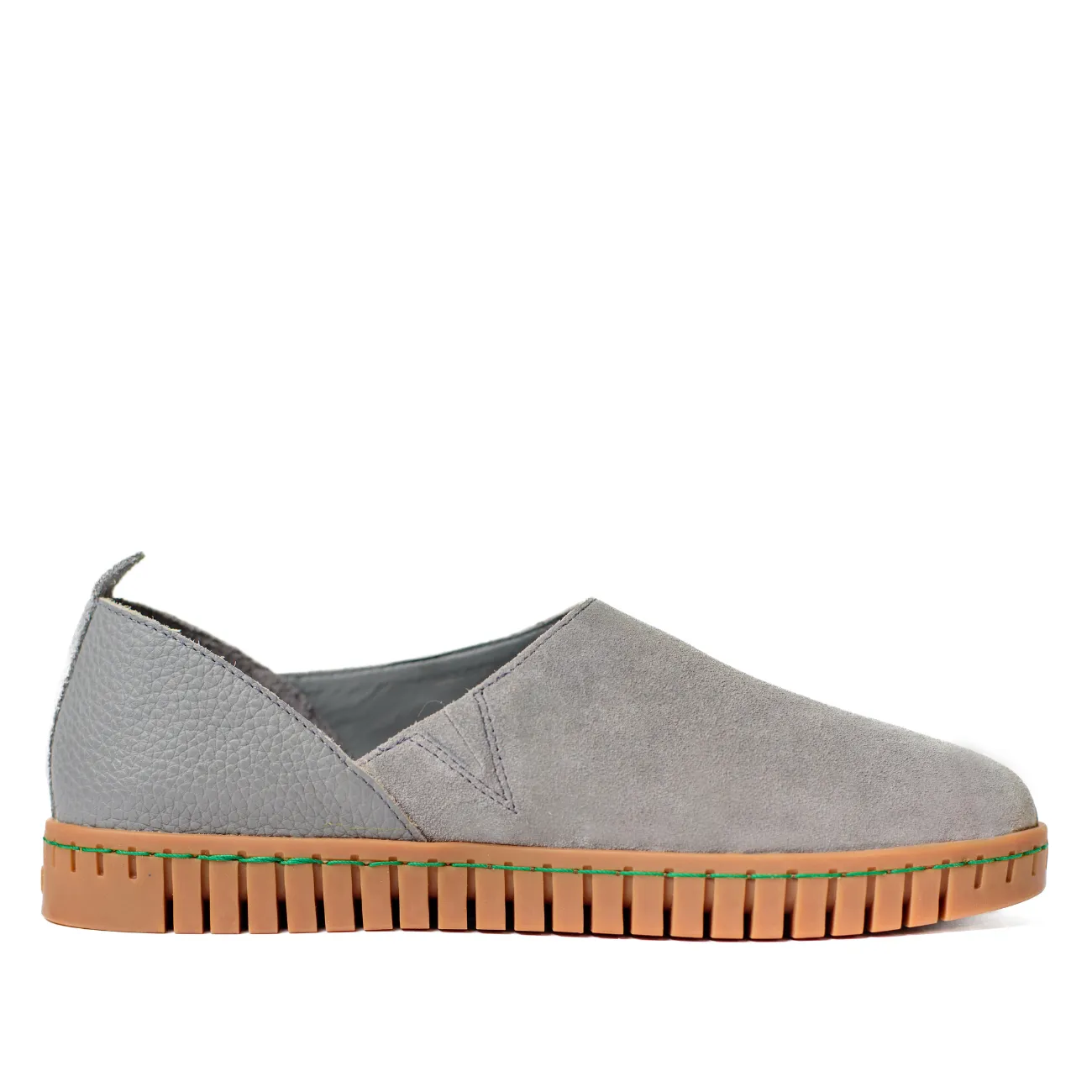 BENDY Women's grey flat shoes - Italian leather