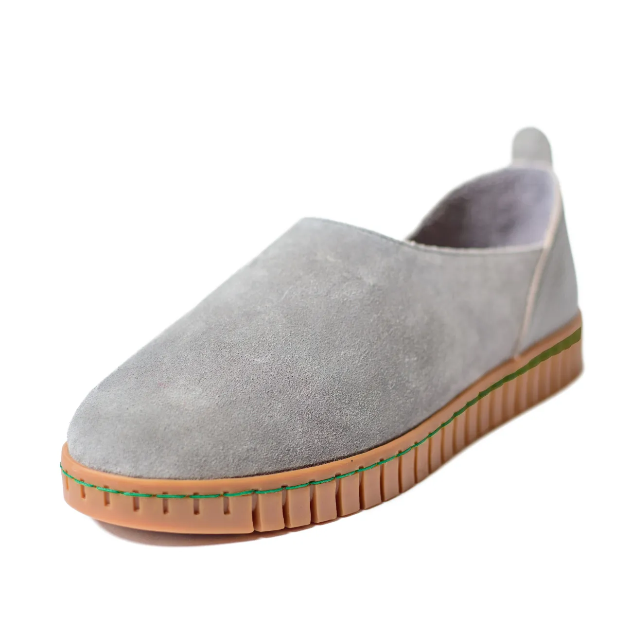 BENDY Women's grey flat shoes - Italian leather
