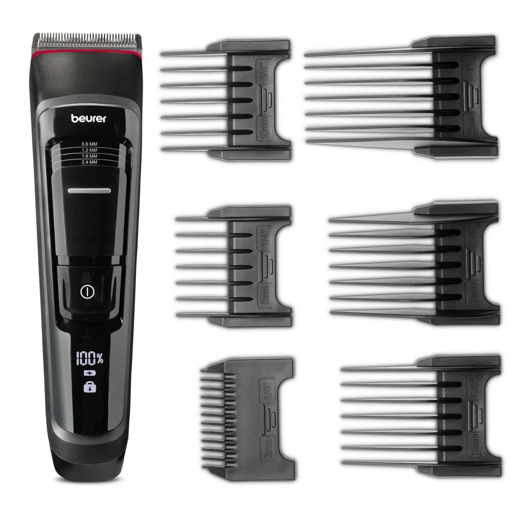 Beurer Germany MN5X Hair Clipper & Trimmer: 7 Attachments. 10 Cutting Lengths. Rechargeable