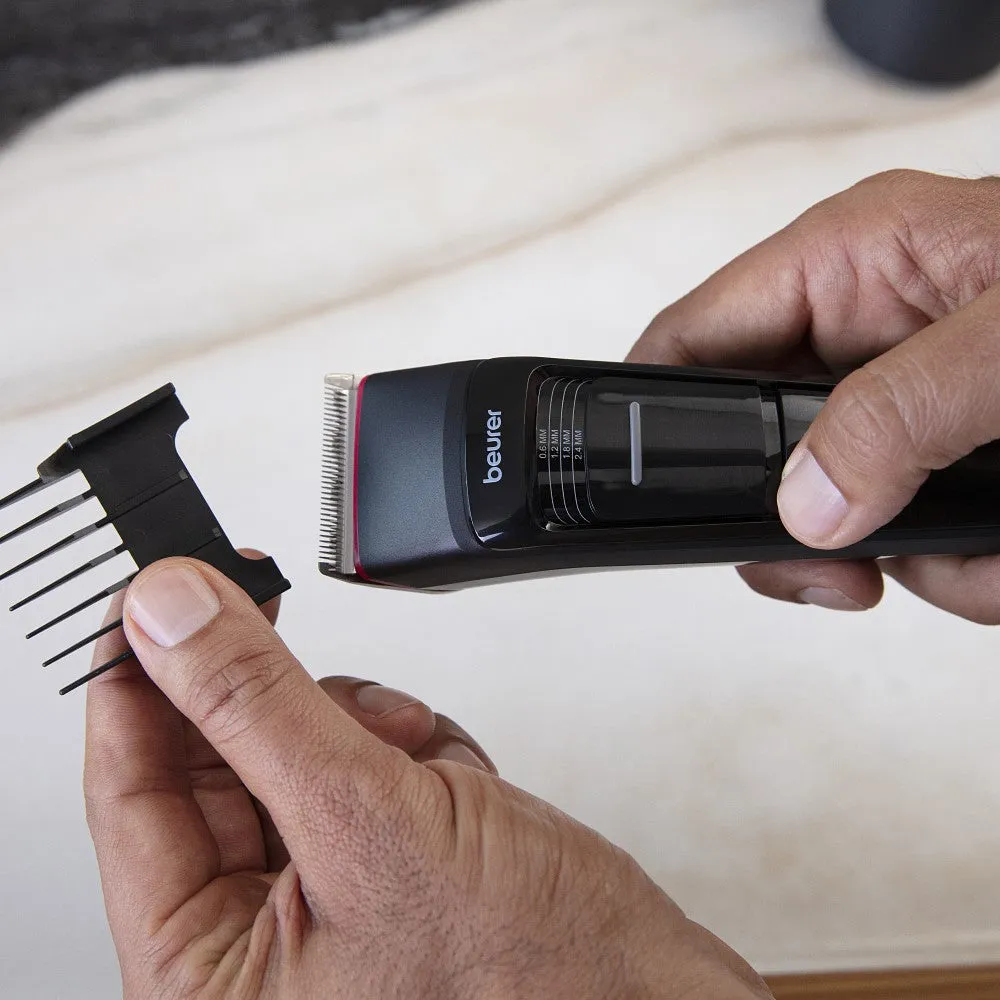 Beurer Germany MN5X Hair Clipper & Trimmer: 7 Attachments. 10 Cutting Lengths. Rechargeable