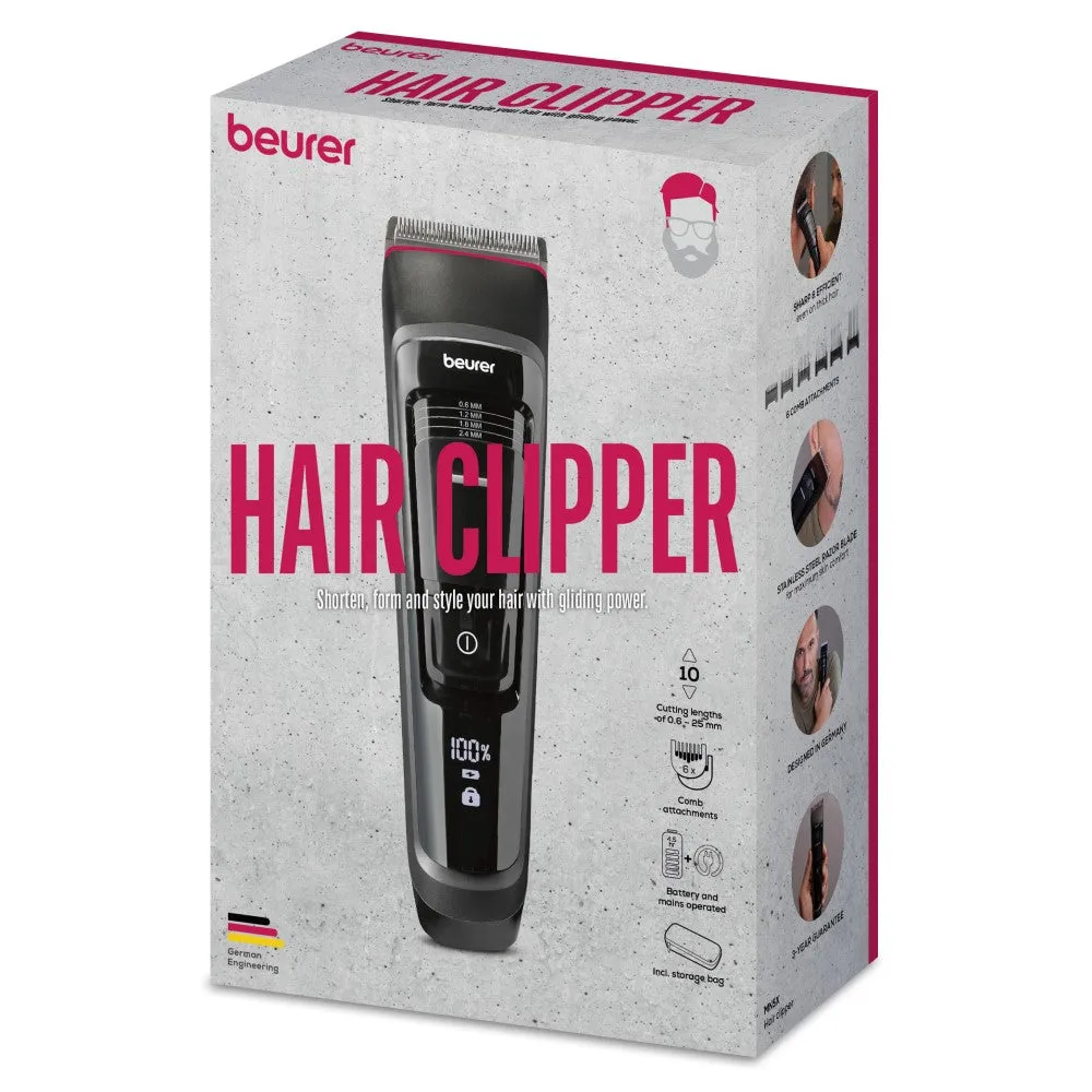 Beurer Germany MN5X Hair Clipper & Trimmer: 7 Attachments. 10 Cutting Lengths. Rechargeable
