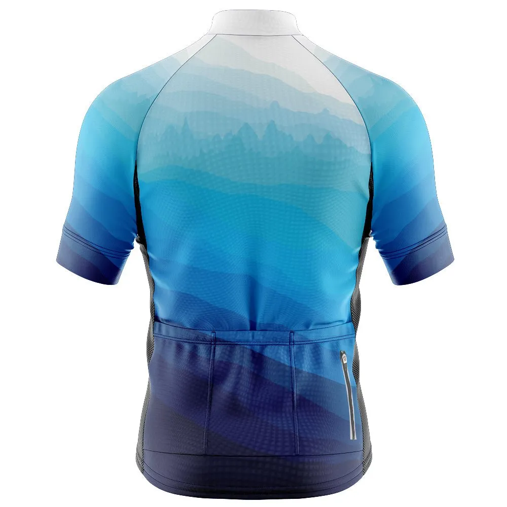 Big and Tall Mens Blue Peaky Cycling Jersey