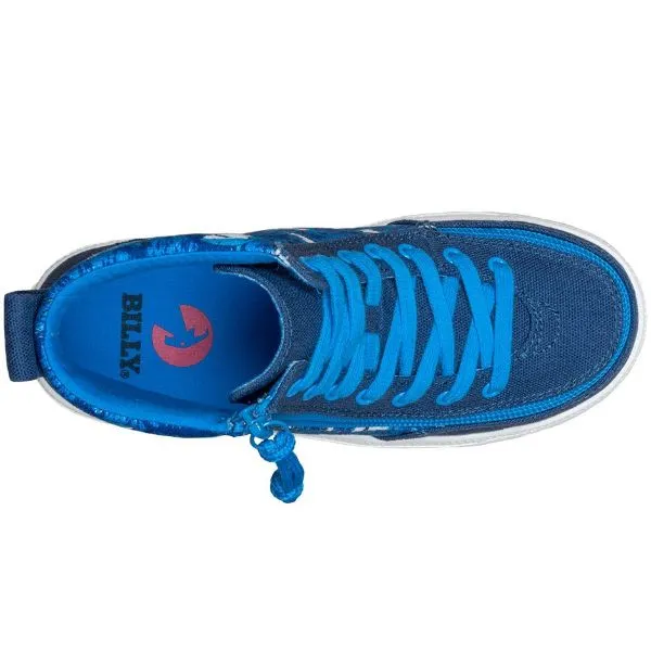 BILLY Blue Sharks Classic Lace High Adaptive Shoes (Easy On/Off)